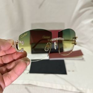Cartier C Wire W/ Green Lens